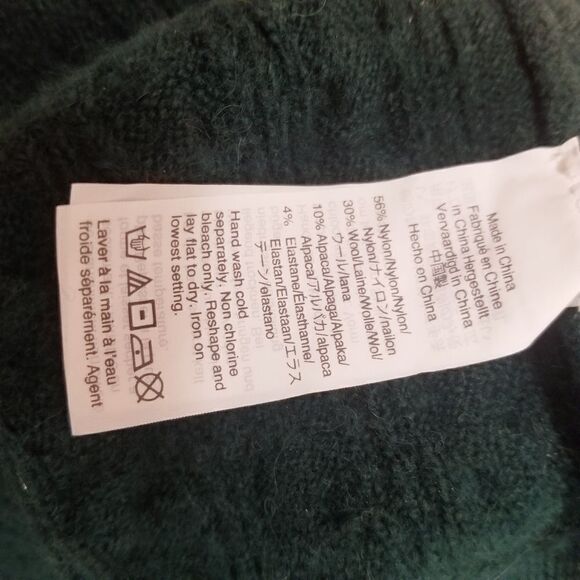 J.Crew Supersoft Ruffle Front Turtleneck In Old Forest Green Woman's Med Cozy - Picture 7 of 9